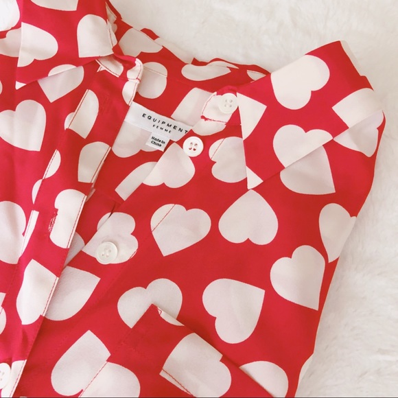 Equipment Tops - {equipment} hearts silk blouse Equipment Tops - {equipment} hearts silk blouse